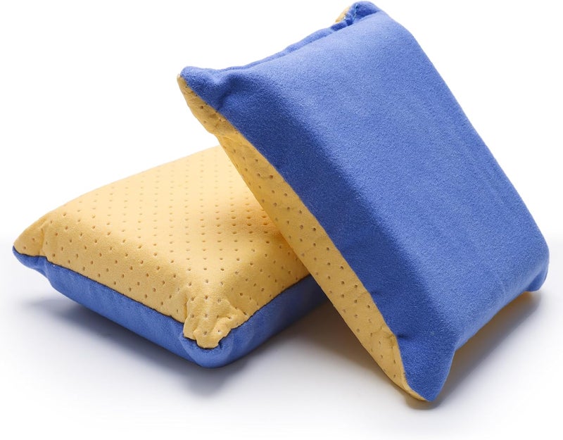 Anglekai 2PCS Window Defogger Sponge, Absorbent Window Glass Defogger Car Windshield Cleaner for Auto Cleaning(Blue+Yellow) - Image 1